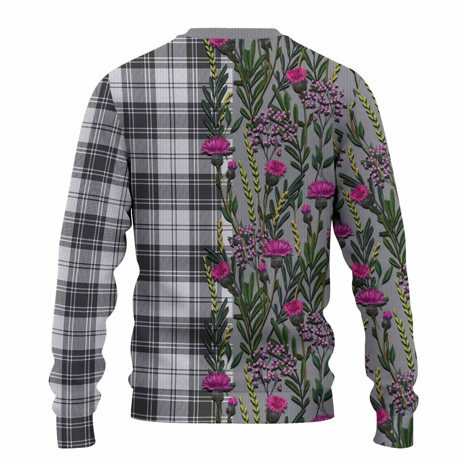 Glen Family Crest Tartan Knitted Sweater Scottish Thistle Flower Pattern Half Style - Tartan Vibes Clothing