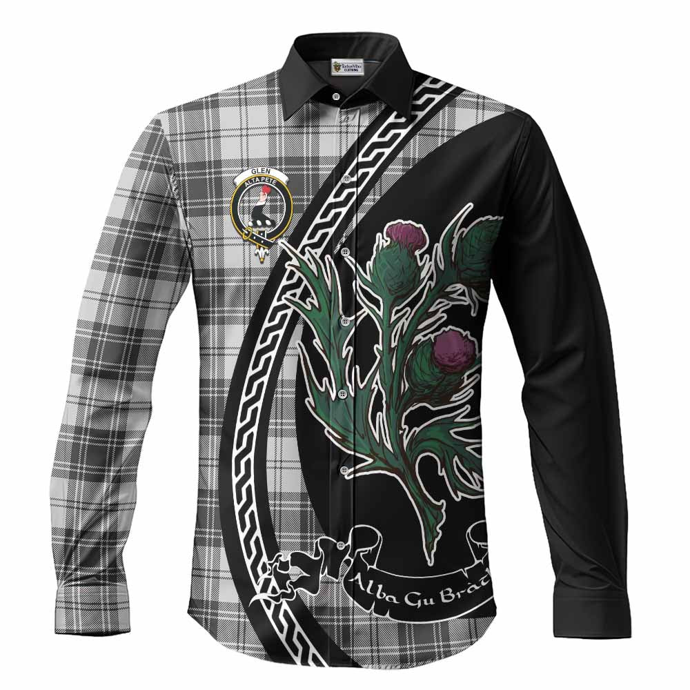 Glen Family Crest Tartan Long Sleeve Button Shirts Alba Thistle Inspired - Tartan Vibes Clothing