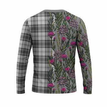 Glen Family Crest Tartan Long Sleeve T-Shirt Scottish Thistle Flower Pattern Half Style - Tartan Vibes Clothing