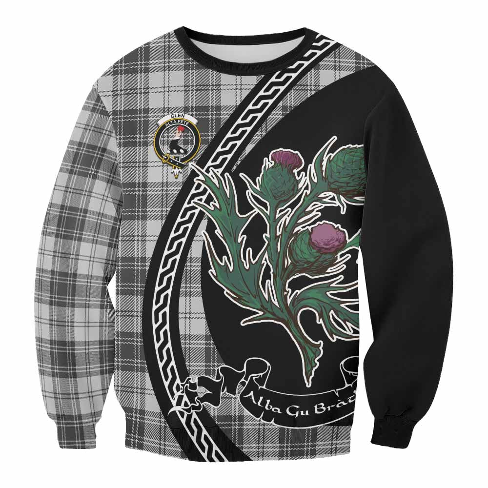 Glen Family Crest Tartan Sweatshirt Alba Thistle Inspired - Tartan Vibes Clothing