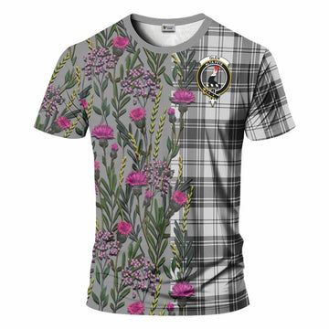 Glen Family Crest Tartan T-Shirt Scottish Thistle Flower Pattern Half Style - Tartan Vibes Clothing