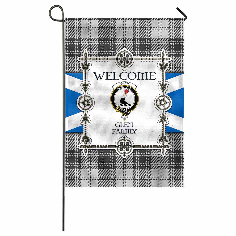 Glen Family Crest Tartan Welcome Garden Flag Saltire Harmony Style - Tartan Vibes Clothing