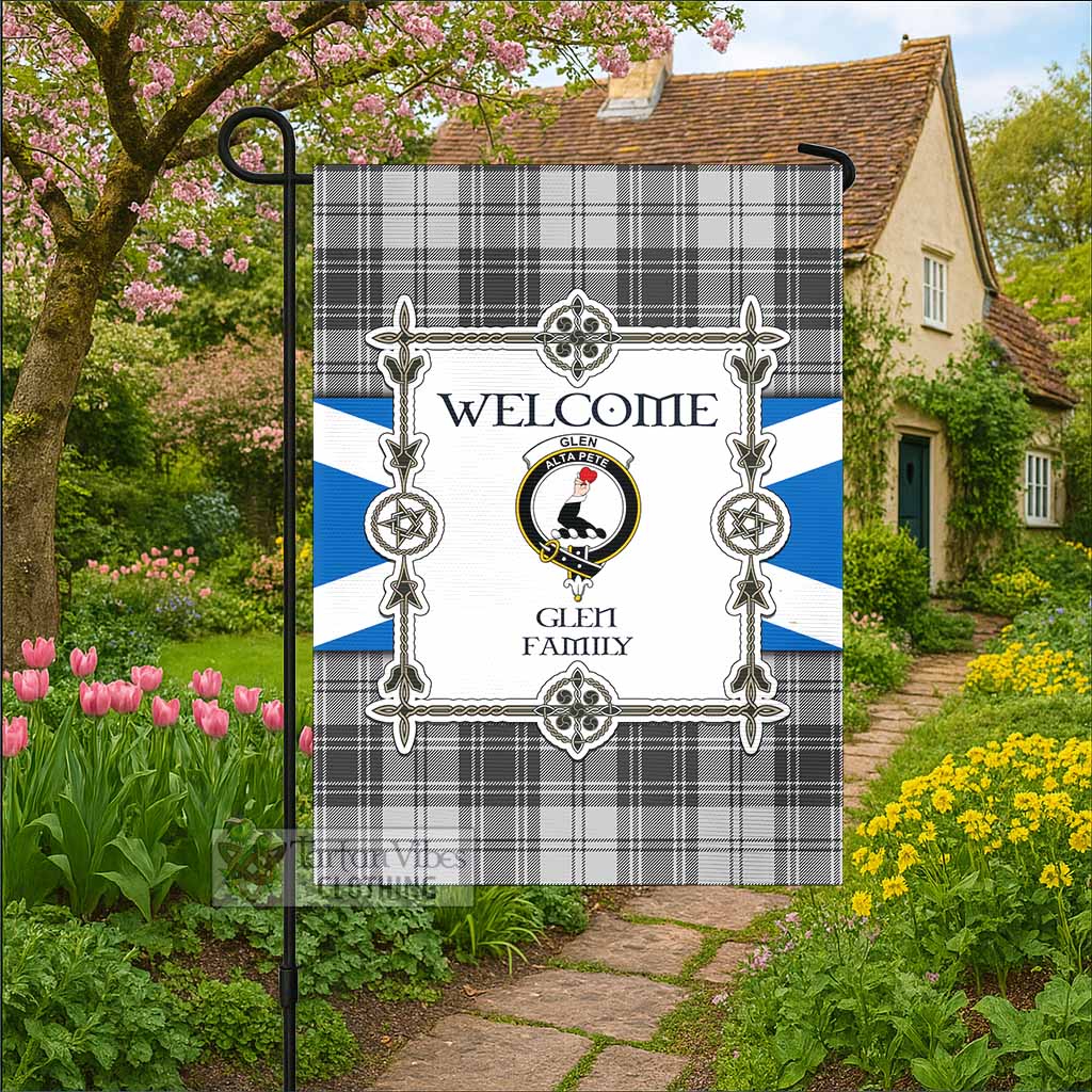 Glen Family Crest Tartan Welcome Garden Flag Saltire Harmony Style - Tartan Vibes Clothing
