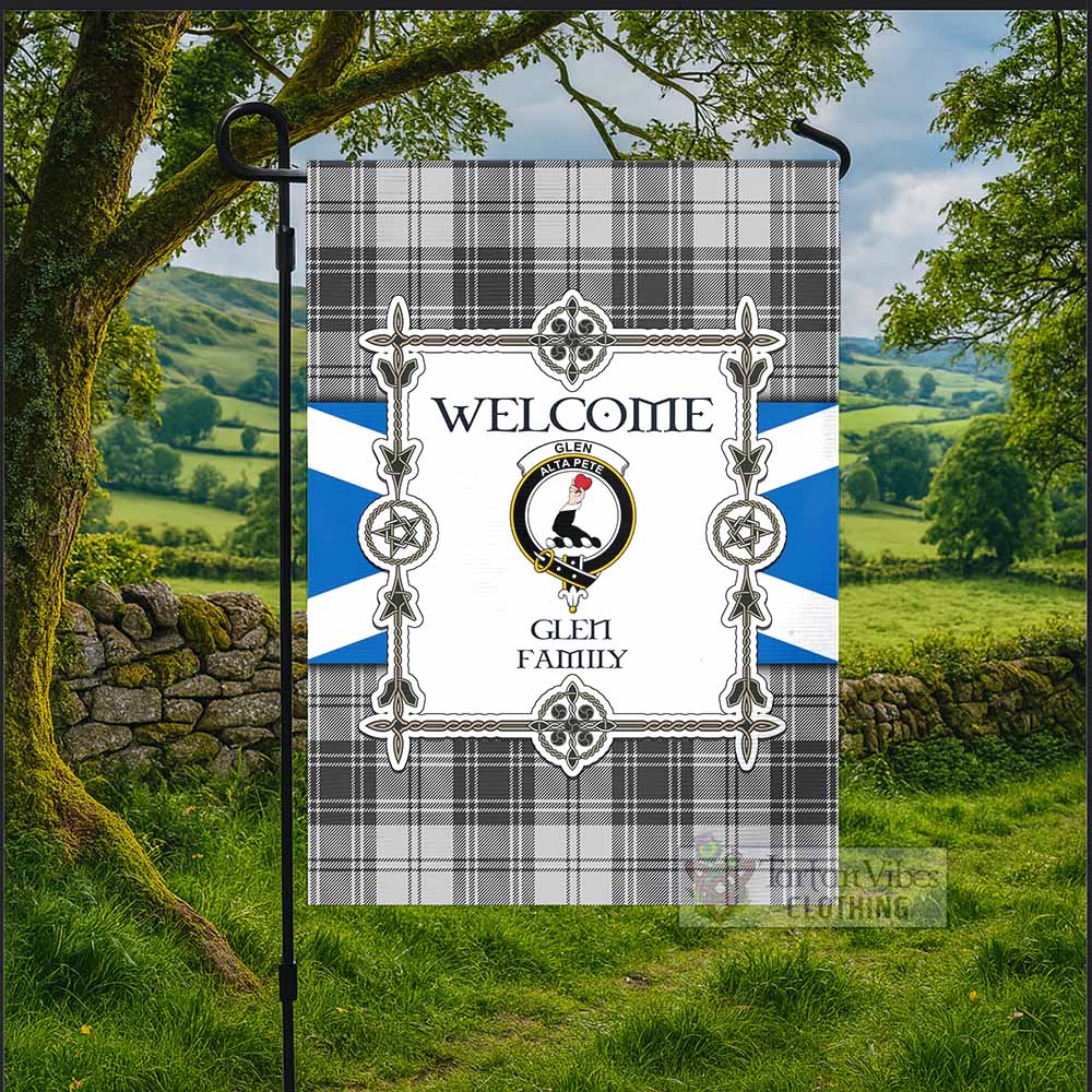 Glen Family Crest Tartan Welcome Garden Flag Saltire Harmony Style - Tartan Vibes Clothing