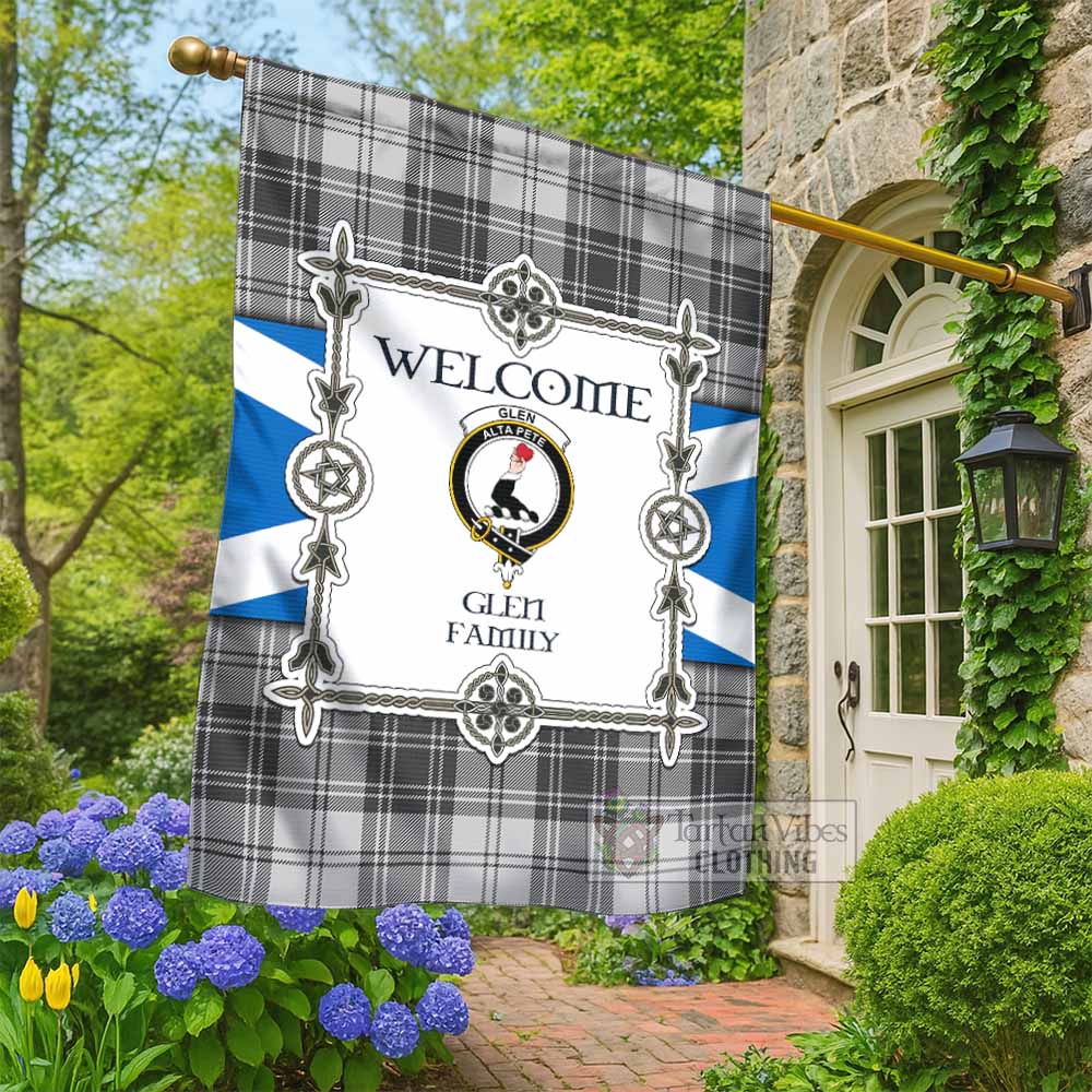 Glen Family Crest Tartan Welcome Garden Flag Saltire Harmony Style - Tartan Vibes Clothing