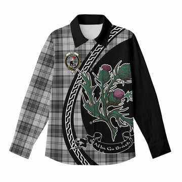 Glen Family Crest Tartan Women Casual Shirt Alba Thistle Inspired