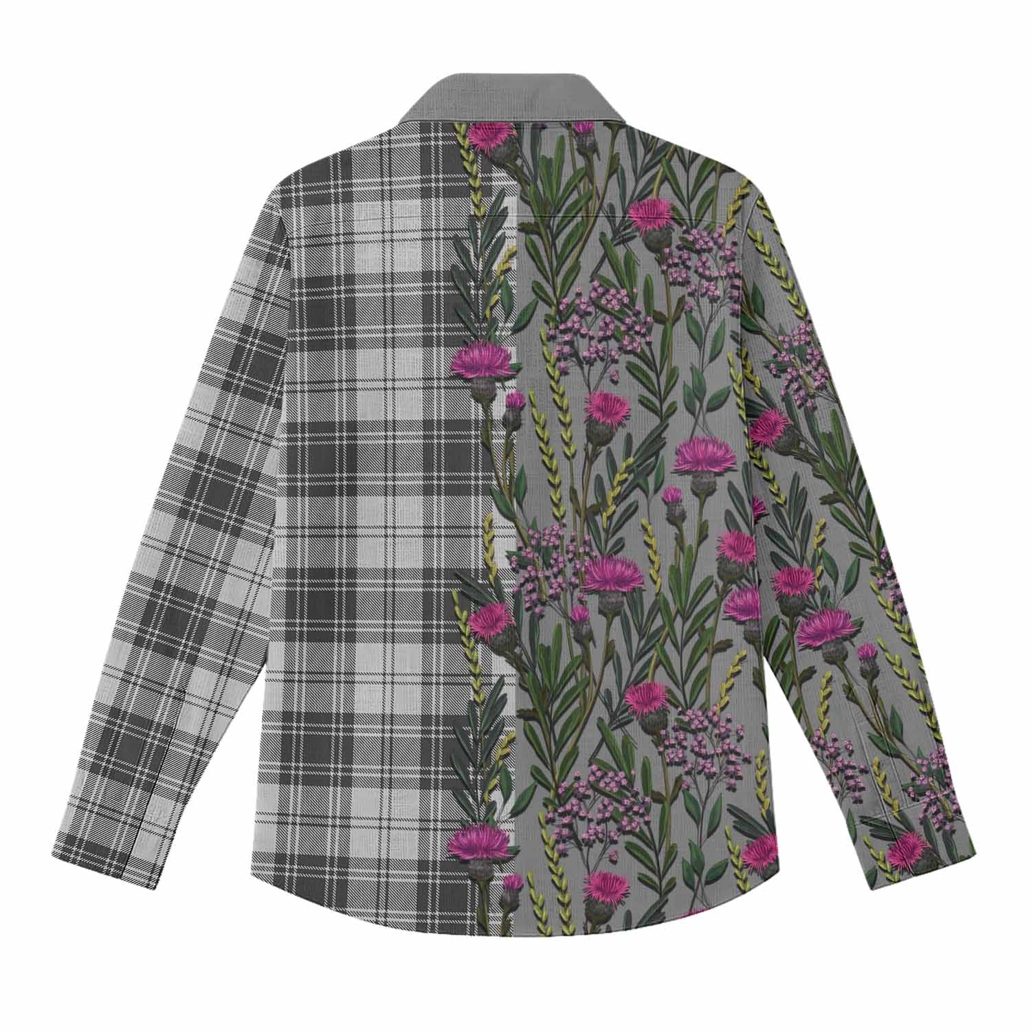 Glen Family Crest Tartan Women Casual Shirt Scottish Thistle Flower Pattern Half Style - Tartan Vibes Clothing