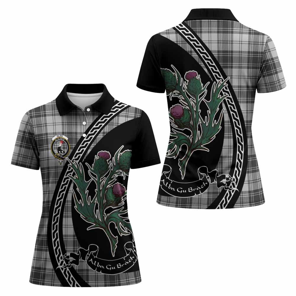 Glen Family Crest Tartan Women Polo Shirt Alba Thistle Inspired - Tartan Vibes Clothing