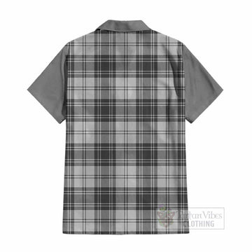 Glen Tartan Accent Cotton Hawaiian Shirt with Family Crest