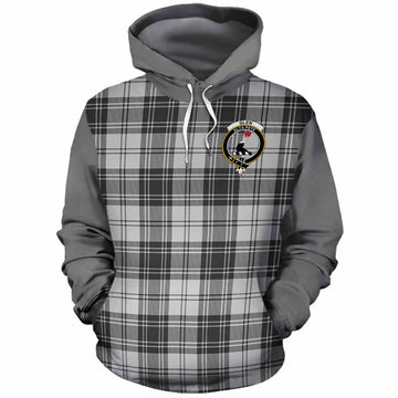 Glen Tartan Accent Cotton Hoodie with Family Crest