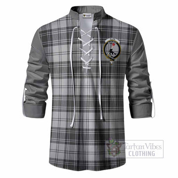 Glen Tartan Accent Ghillie Shirt with Family Crest