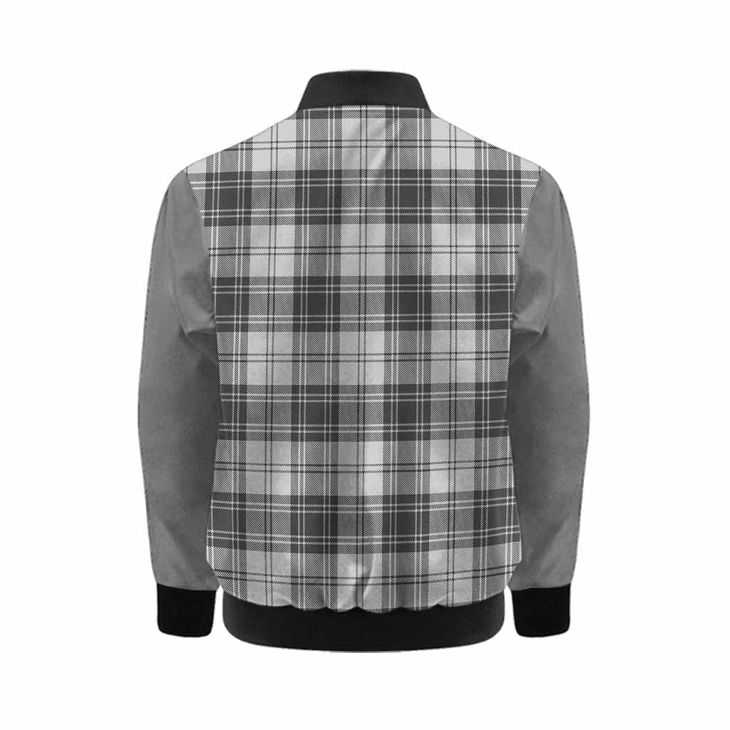 Glen Tartan Accent Kid Bomber Jacket with Family Crest