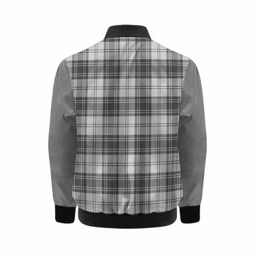 Glen Tartan Accent Kid Bomber Jacket with Family Crest