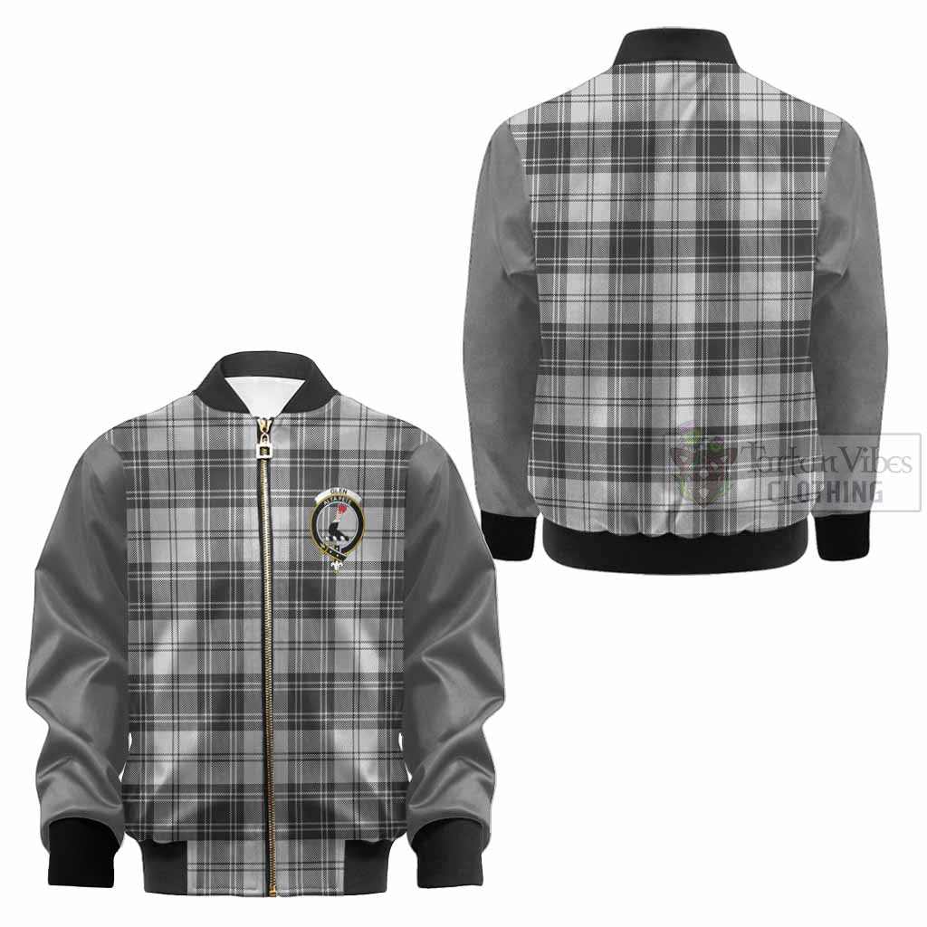 Glen Tartan Accent Kid Bomber Jacket with Family Crest