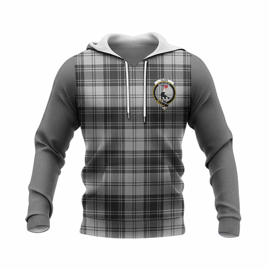 Glen Tartan Accent Knitted Hoodie with Family Crest