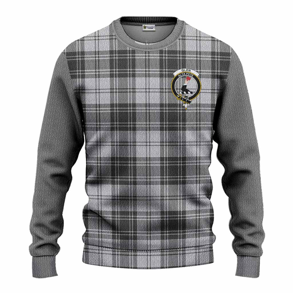 Glen Tartan Accent Knitted Sweater with Family Crest