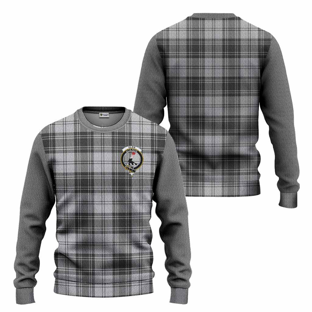 Glen Tartan Accent Knitted Sweater with Family Crest