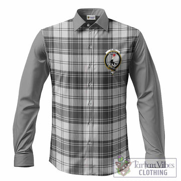 Glen Tartan Accent Long Sleeve Button Shirts with Family Crest