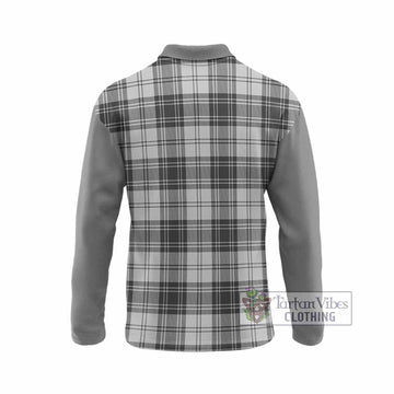 Glen Tartan Accent Long Sleeve Polo Shirt with Family Crest