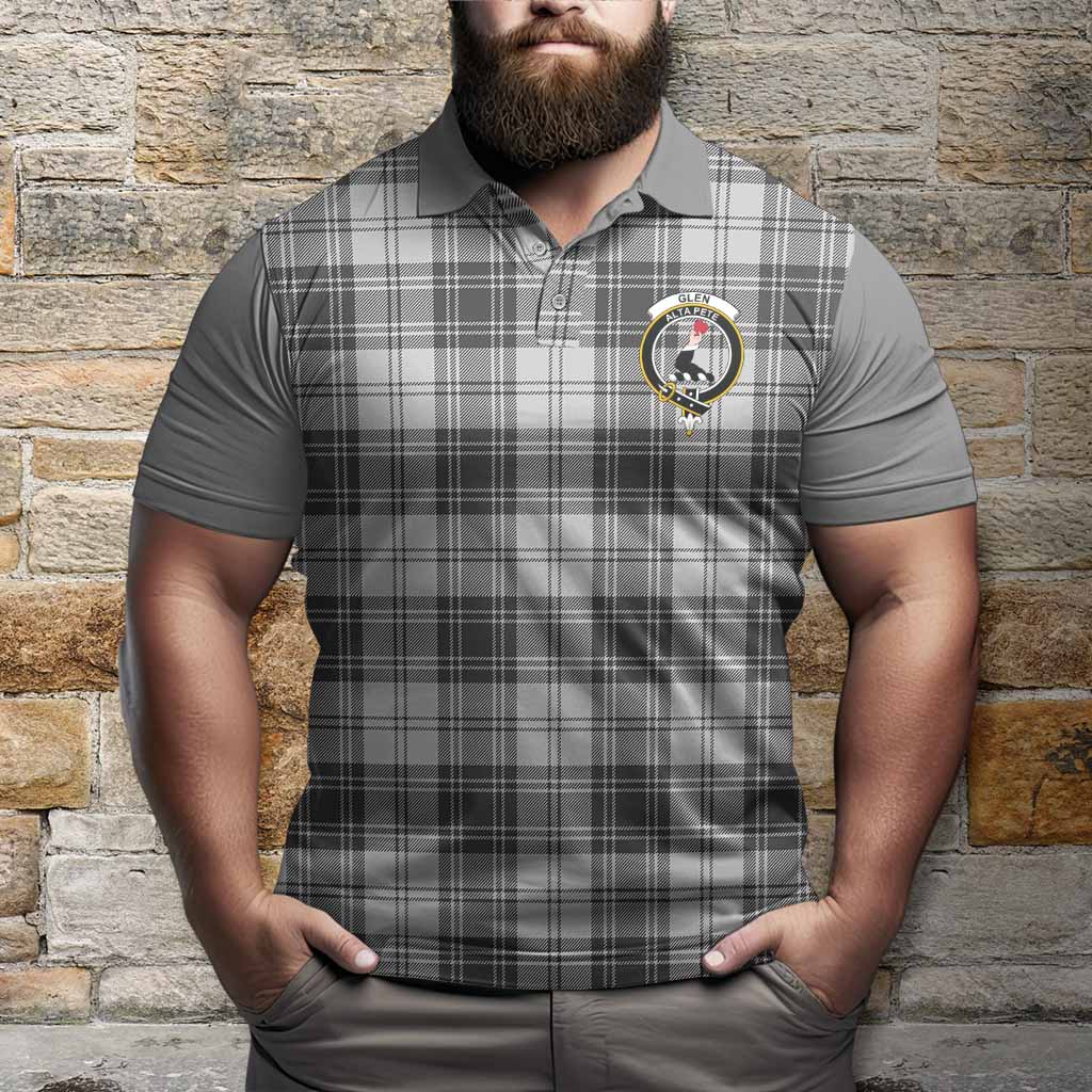 Glen Tartan Accent Polo Shirt with Family Crest