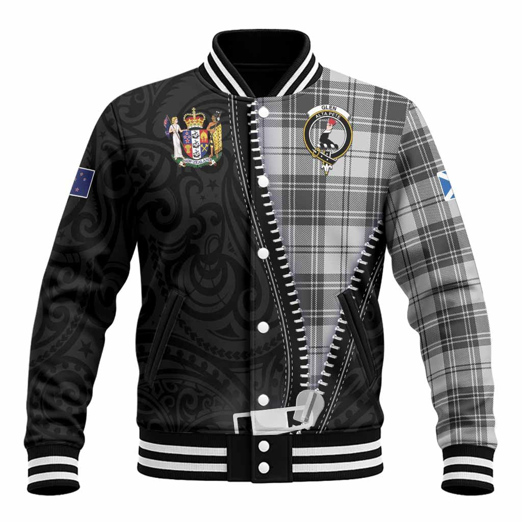 Glen Tartan Baseball Jacket New Zealand Pattern Unique Zipper Stylized