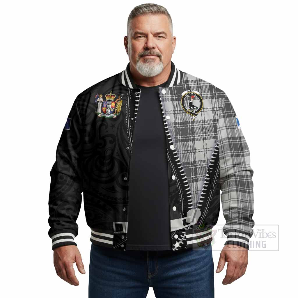 Glen Tartan Baseball Jacket New Zealand Pattern Unique Zipper Stylized