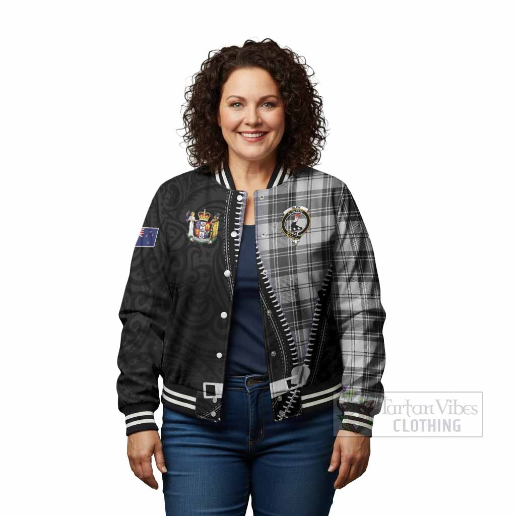 Glen Tartan Baseball Jacket New Zealand Pattern Unique Zipper Stylized