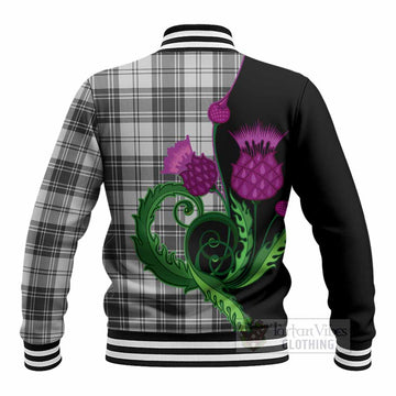 Glen Tartan Baseball Jacket Traditional Scottish Thistle