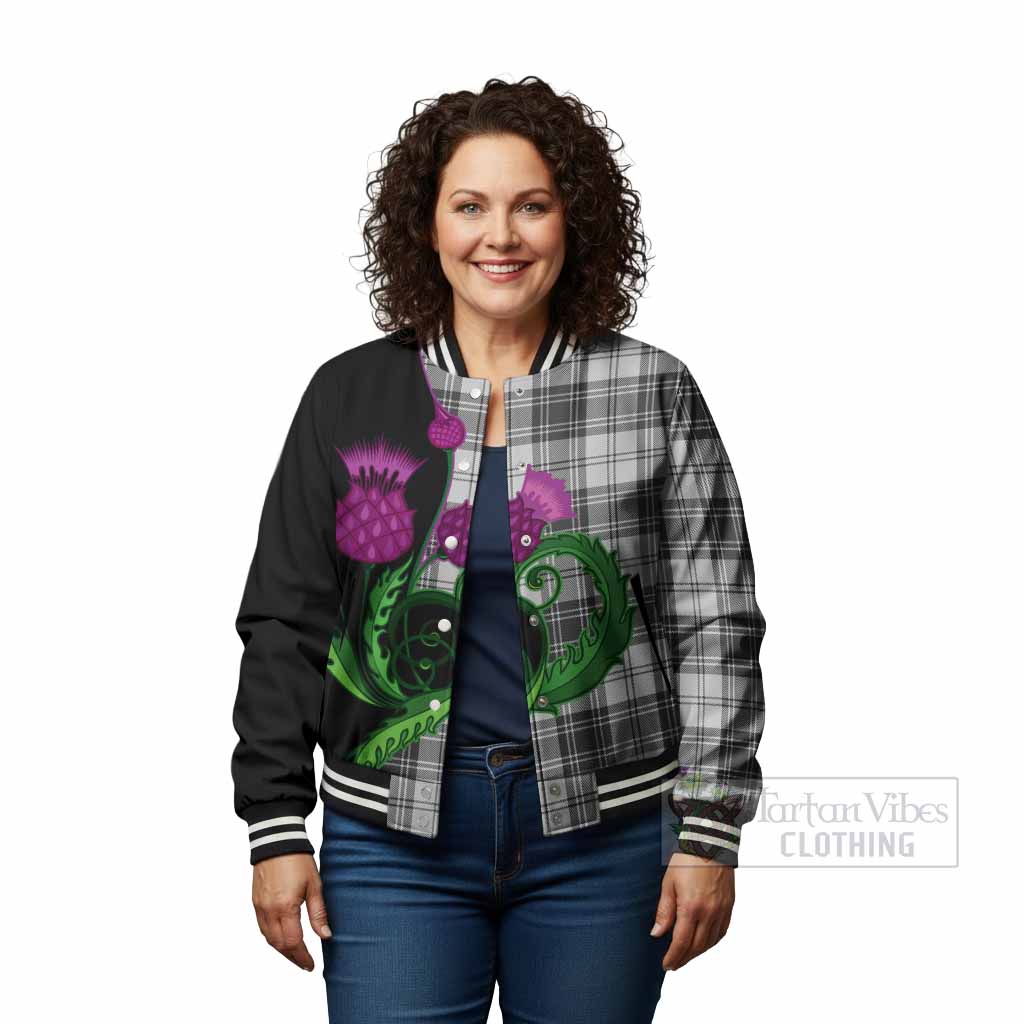 Glen Tartan Baseball Jacket Traditional Scottish Thistle