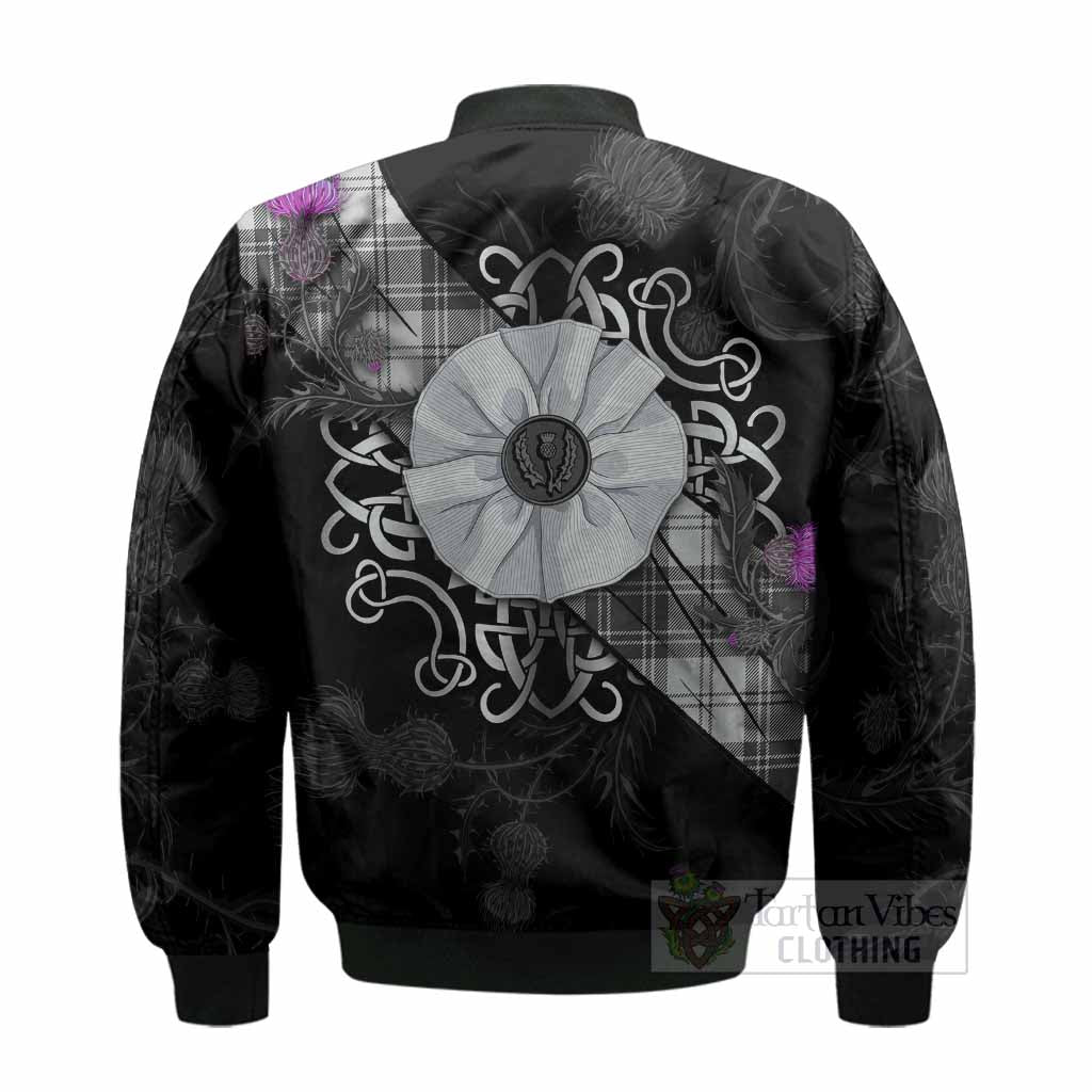 Glen Tartan Bomber Jacket Jacobite White Rose - Tartan Vibes Clothing
