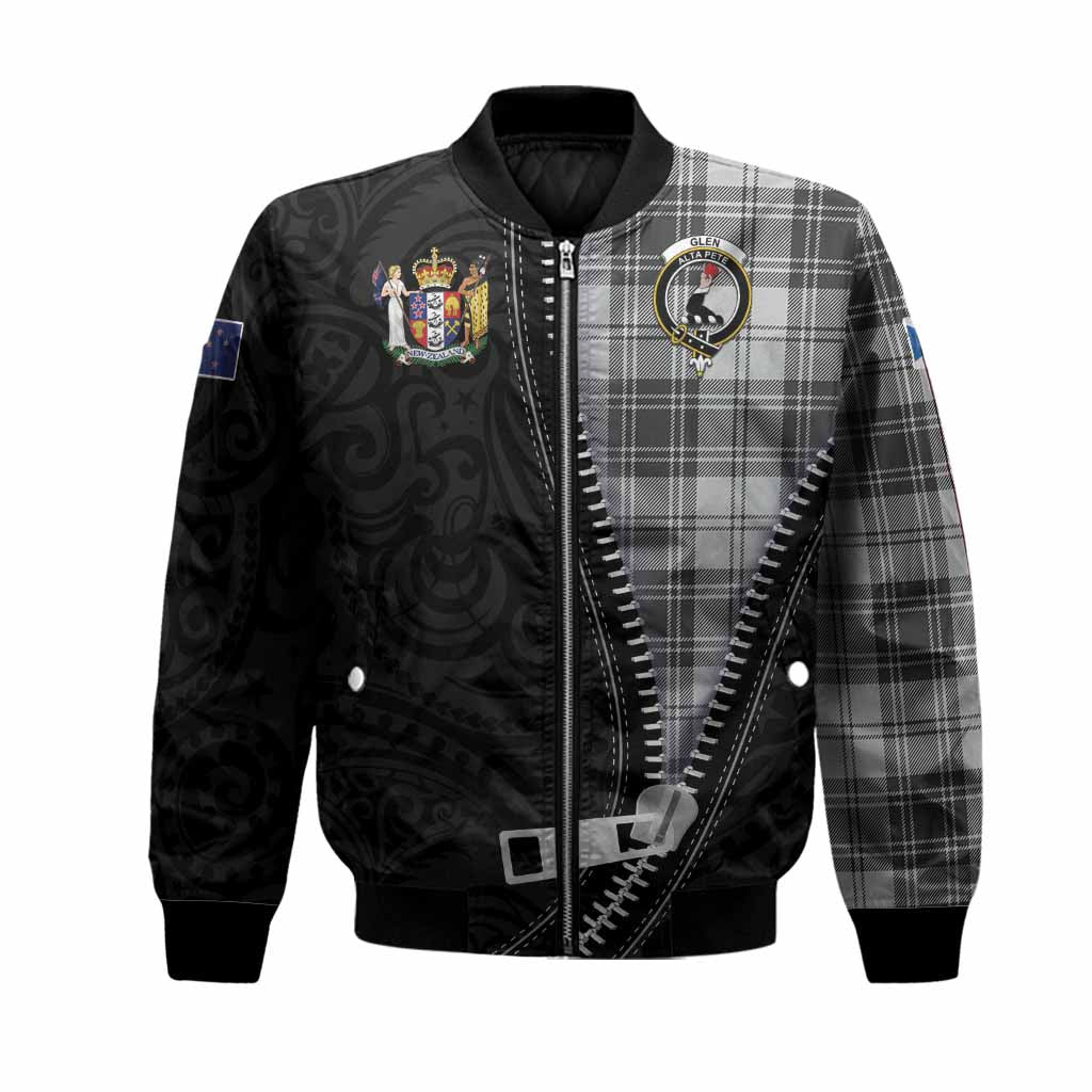 Glen Tartan Bomber Jacket New Zealand Pattern Unique Zipper Stylized