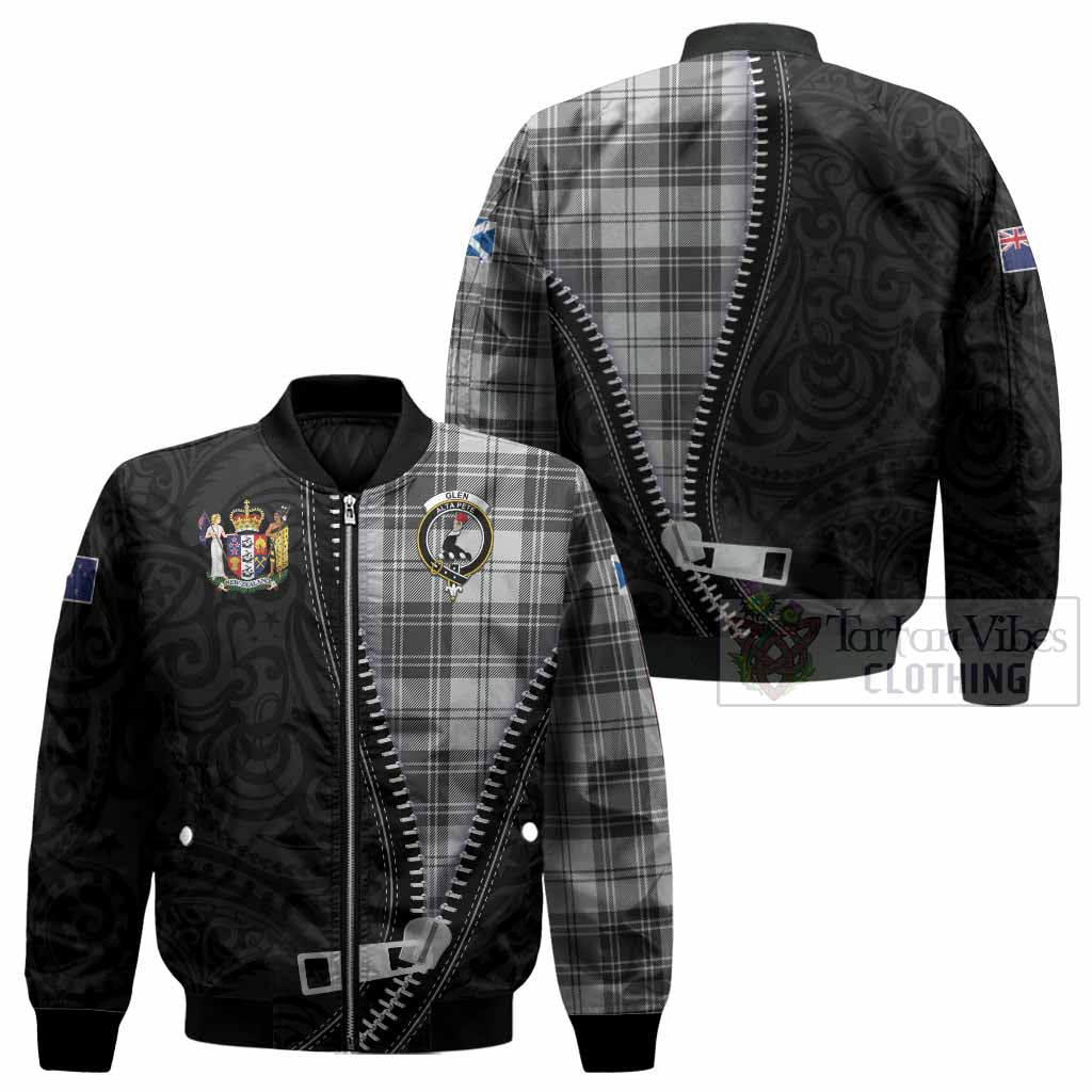 Glen Tartan Bomber Jacket New Zealand Pattern Unique Zipper Stylized