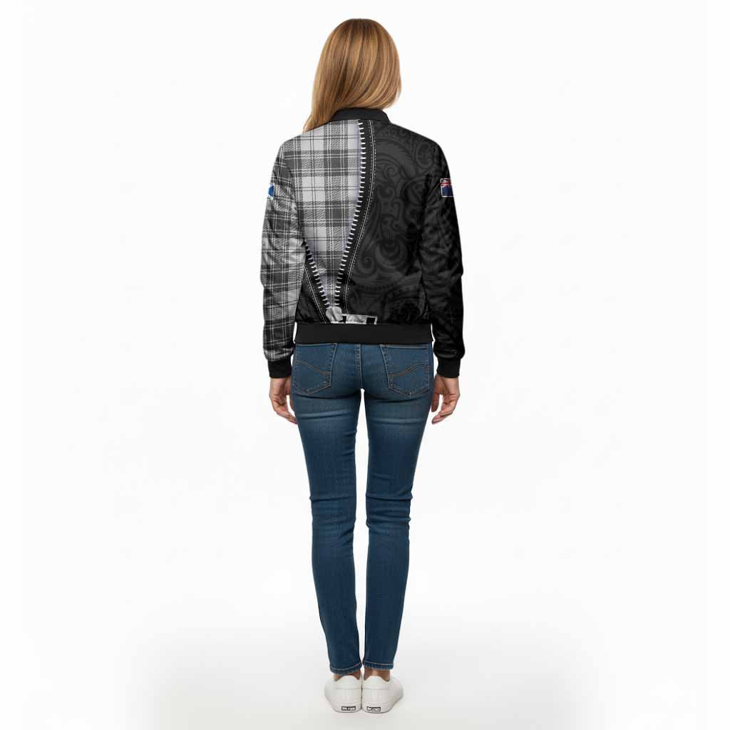 Glen Tartan Bomber Jacket New Zealand Pattern Unique Zipper Stylized