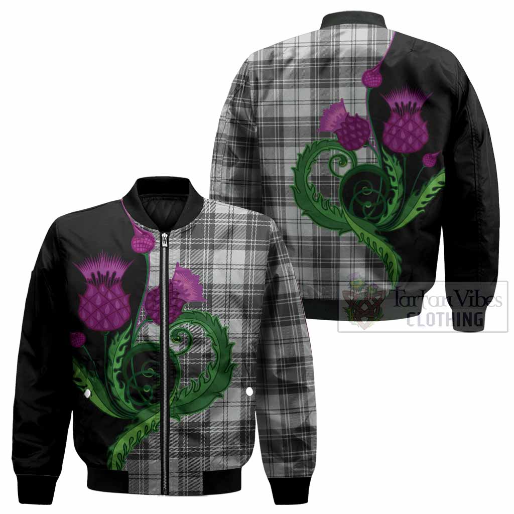 Glen Tartan Bomber Jacket Traditional Scottish Thistle