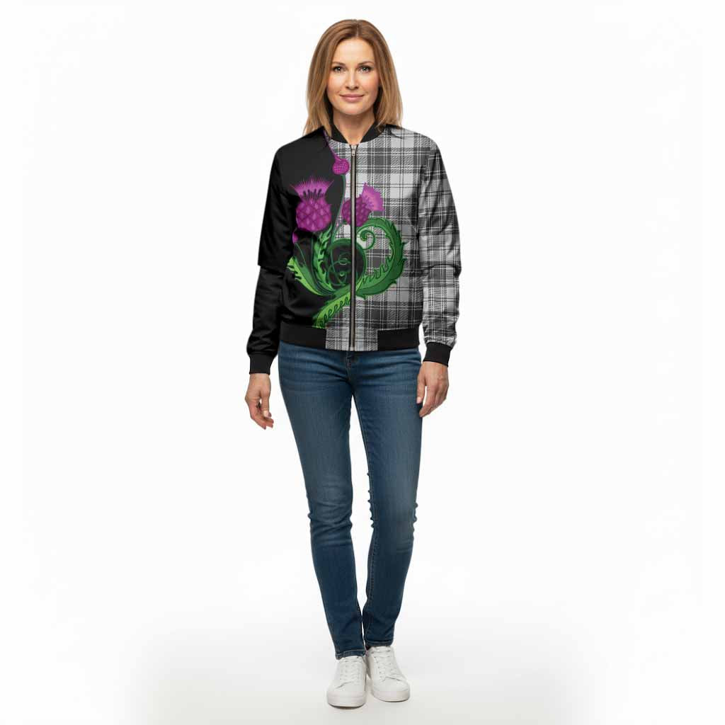 Glen Tartan Bomber Jacket Traditional Scottish Thistle