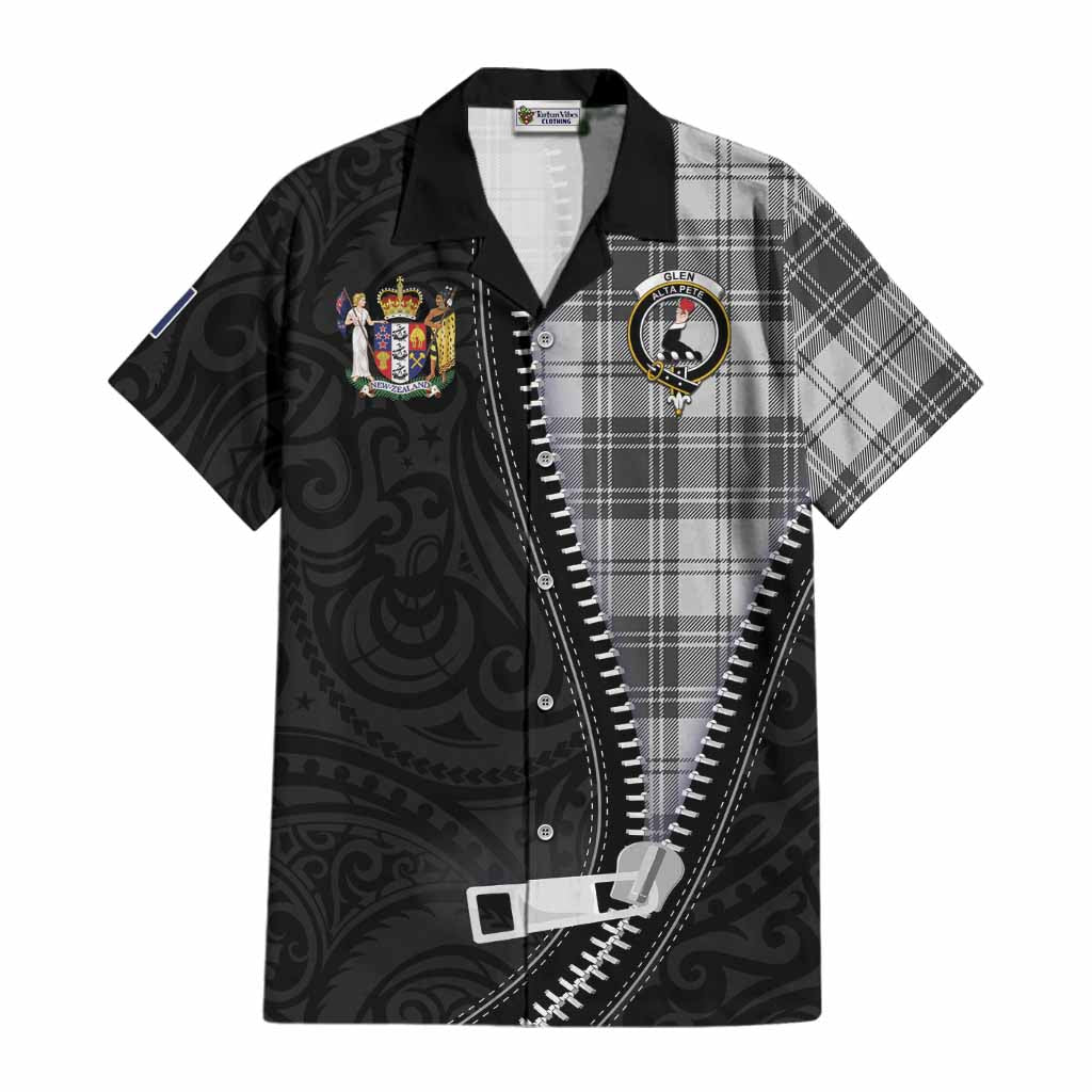 Glen Tartan Cotton Hawaiian Shirt New Zealand Pattern Unique Zipper Stylized