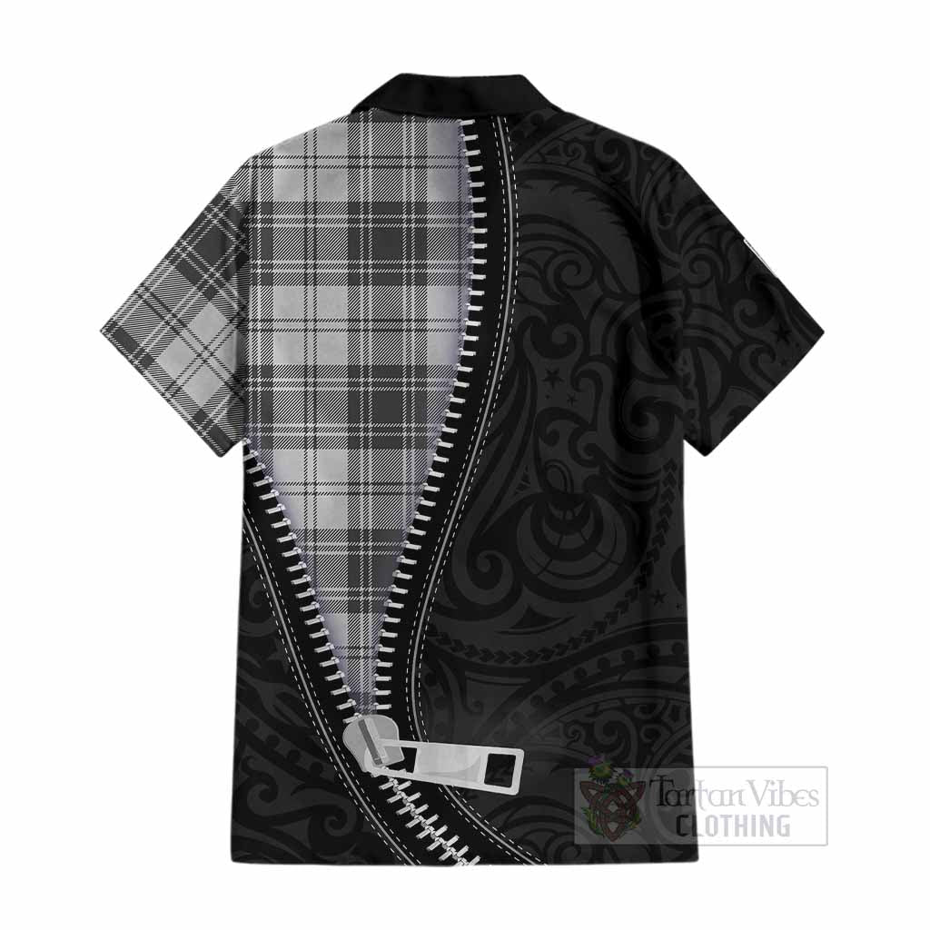 Glen Tartan Cotton Hawaiian Shirt New Zealand Pattern Unique Zipper Stylized