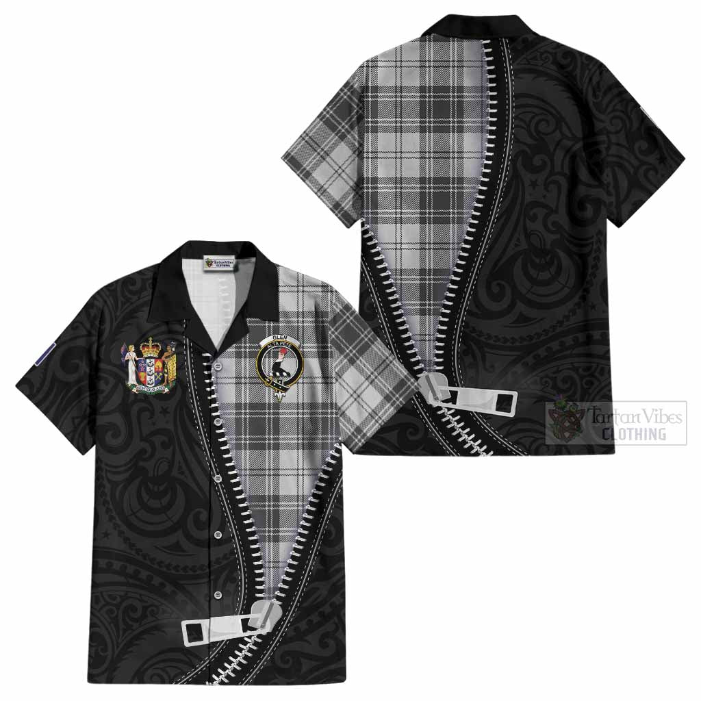 Glen Tartan Cotton Hawaiian Shirt New Zealand Pattern Unique Zipper Stylized