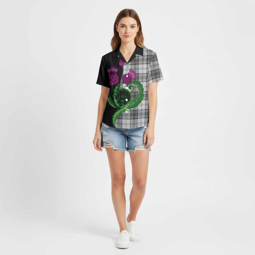 Glen Tartan Cotton Hawaiian Shirt Traditional Scottish Thistle