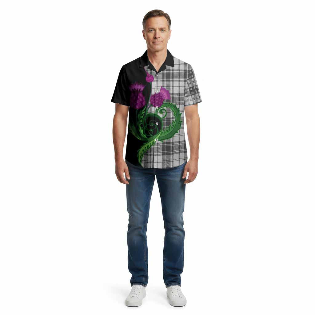 Glen Tartan Cotton Hawaiian Shirt Traditional Scottish Thistle