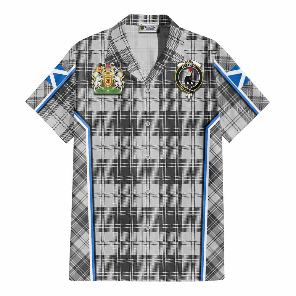 Glen Tartan Crest Cotton Hawaiian Shirt Scotland Coat of Arm Flag Style - Tartan Vibes Clothing