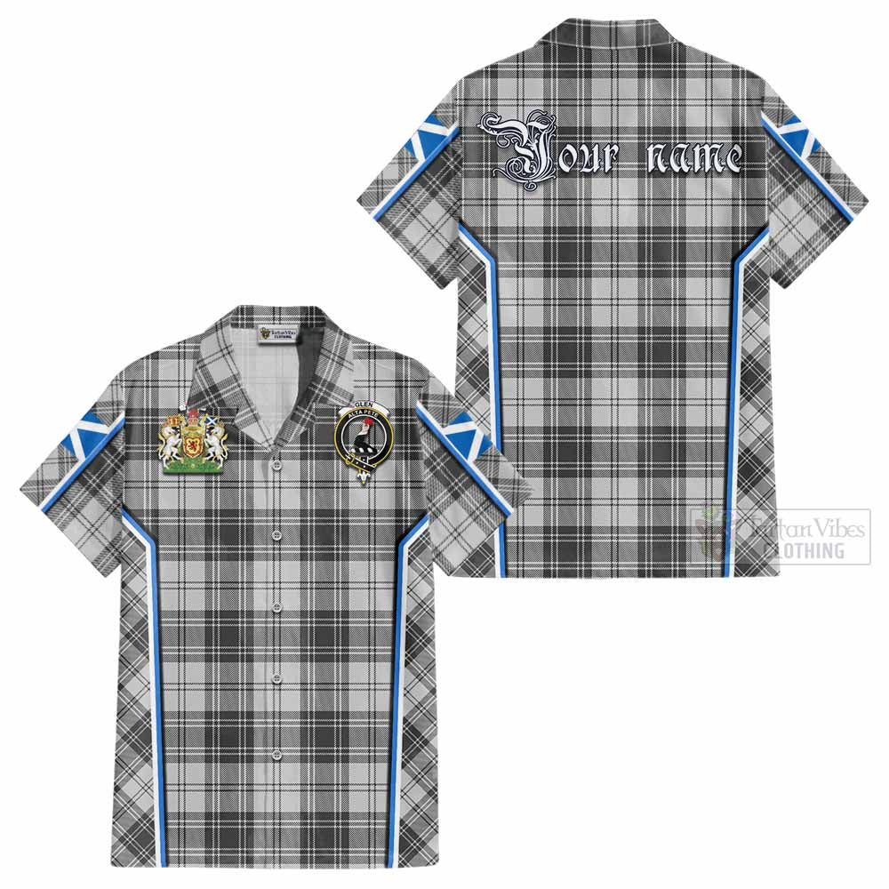 Glen Tartan Crest Cotton Hawaiian Shirt Scotland Coat of Arm Flag Style - Tartan Vibes Clothing