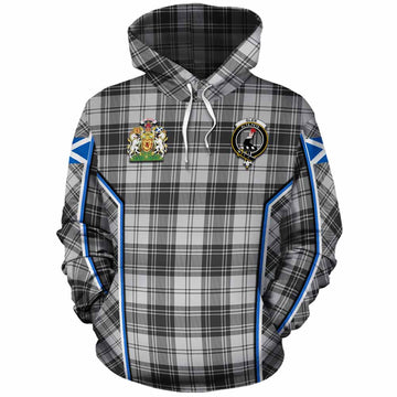 Glen Tartan Crest Cotton Hoodie Scotland Coat of Arm Flag Style