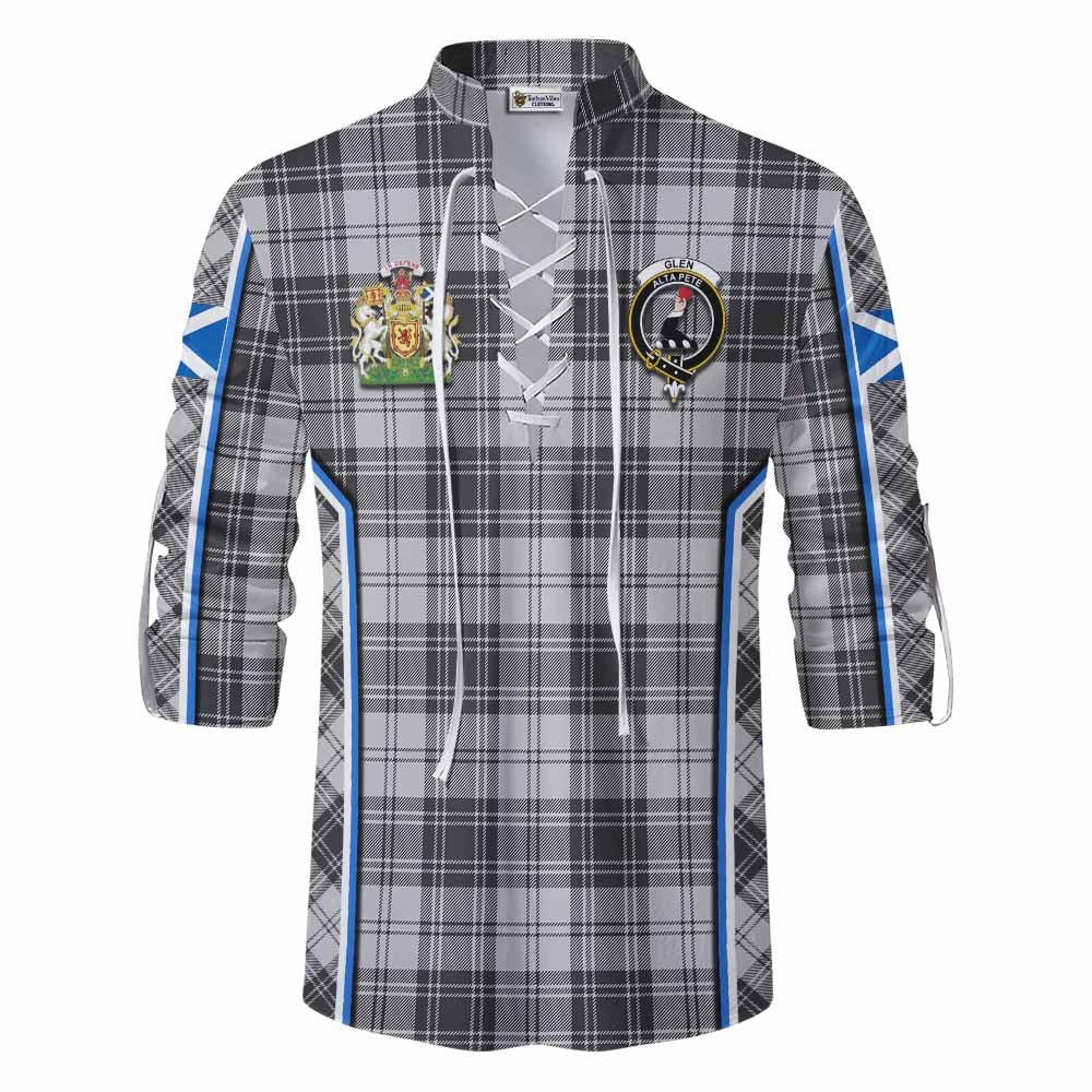 Glen Tartan Crest Ghillie Kilt Shirt Scotland Coat of Arm Flag Style - Tartan Vibes Clothing