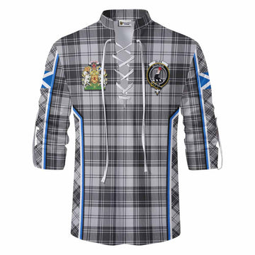 Glen Tartan Crest Ghillie Kilt Shirt Scotland Coat of Arm Flag Style