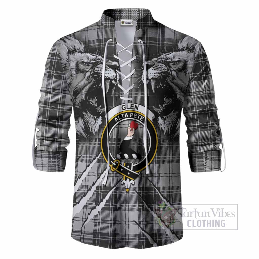 Glen Tartan Crest Ghillie Shirt Ferocious Lion Style