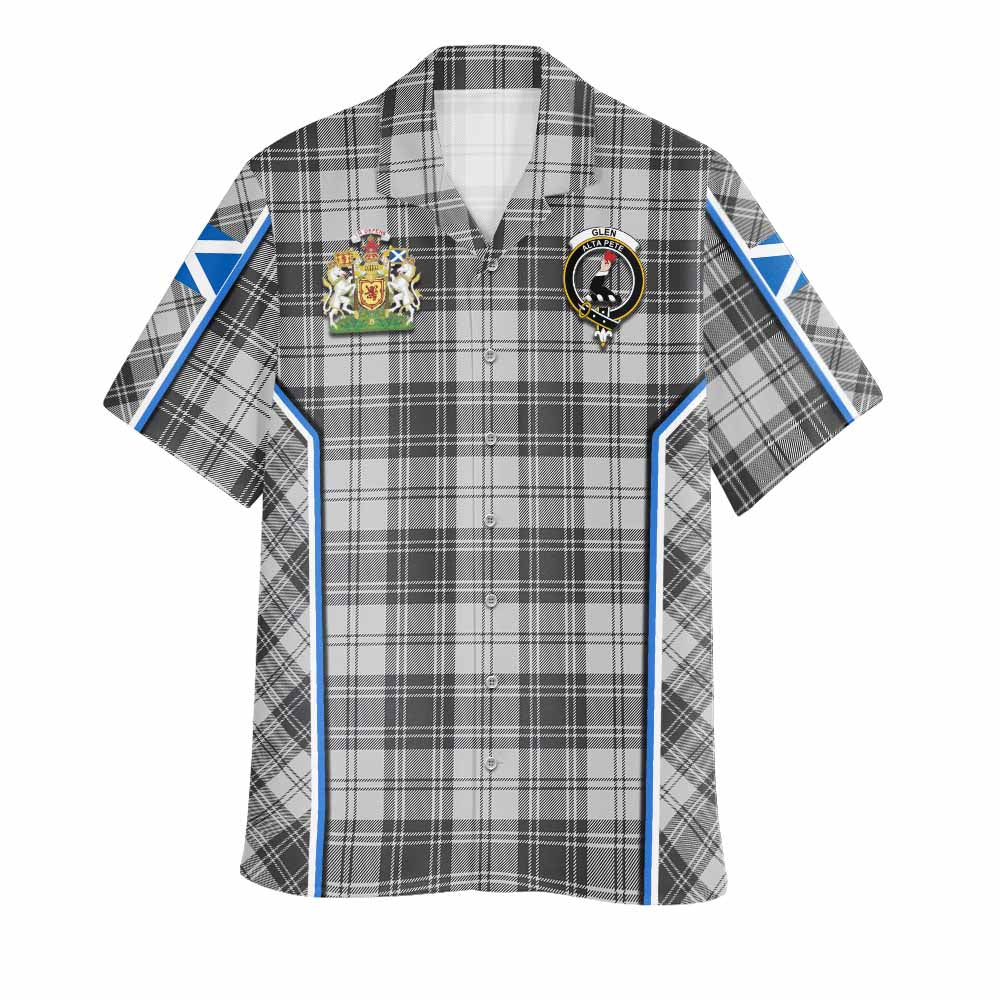 Glen Tartan Crest Hawaiian Shirt Scotland Coat of Arm Flag Style - Tartan Vibes Clothing