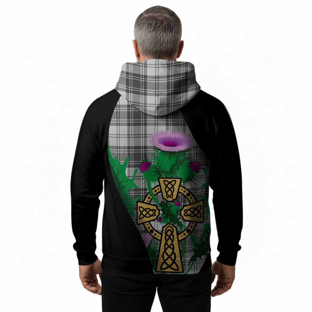 Glen Tartan Crest Hoodie Celtic Cross Thistle Flowers
