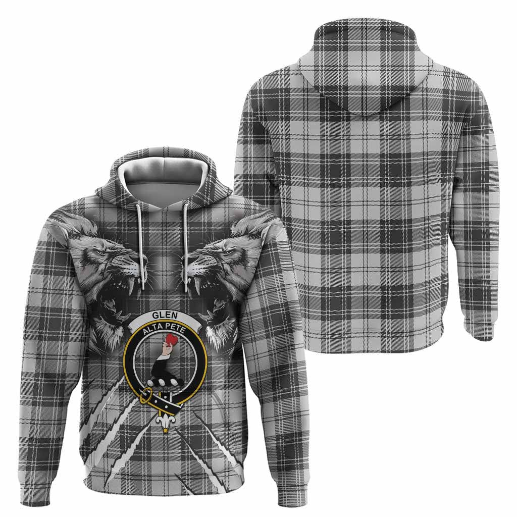 Glen Tartan Crest Hoodie Ferocious Lion Style