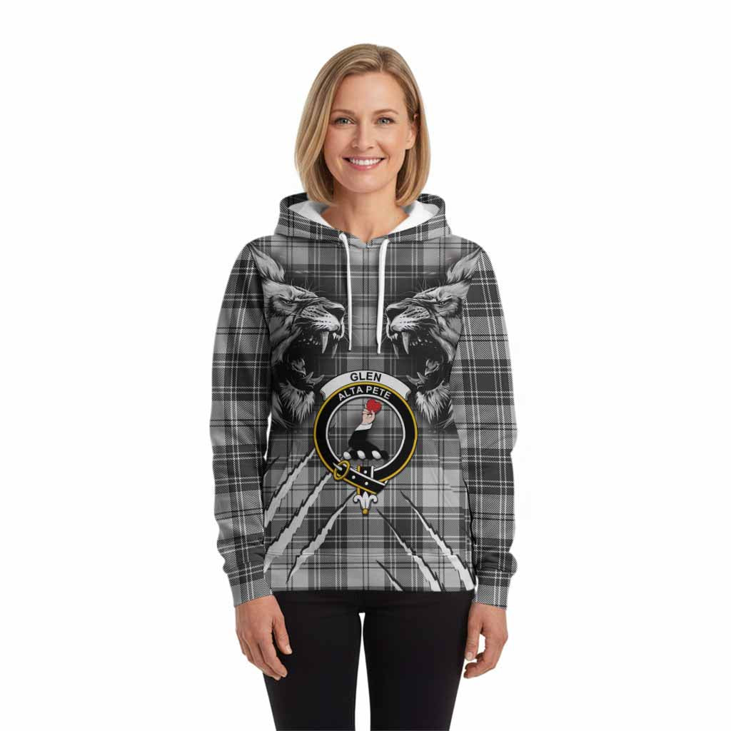 Glen Tartan Crest Hoodie Ferocious Lion Style